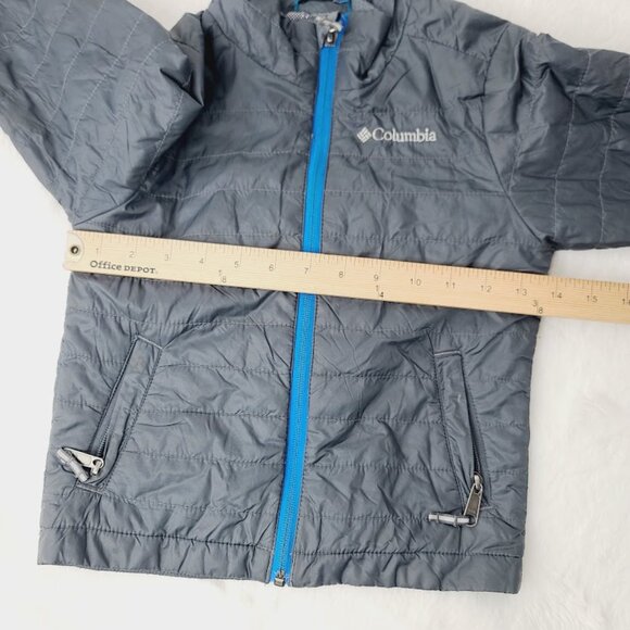 Columbia Boy's Black Blue Omni Heat Padded Thermal Puffer Jacket Size XXS - Picture 11 of 12